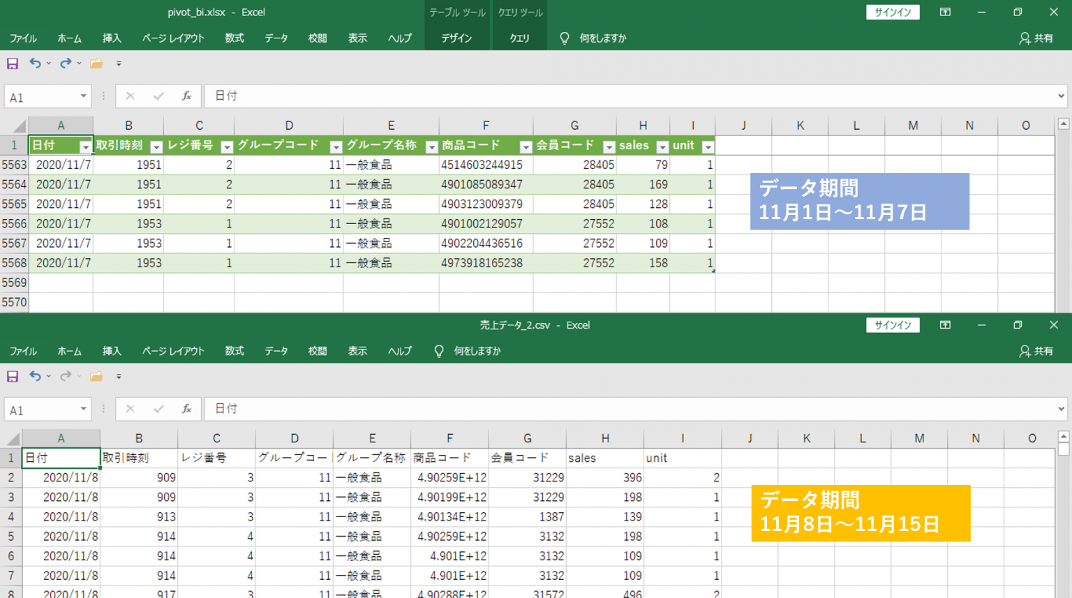 エクセルピボットをBIツールのようにつかう – 2.6 – データのユニオン (追加・合体) - データ職人